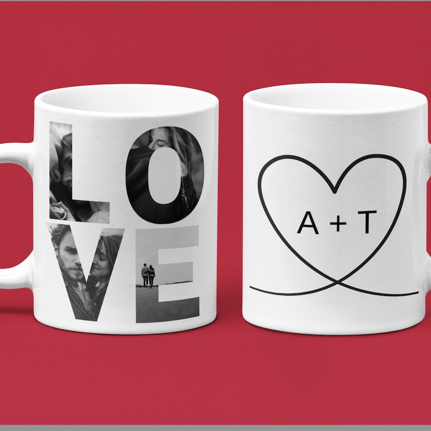 funky gifts for your valentine. Pour in your love everyday in these beautiful custom love mugs