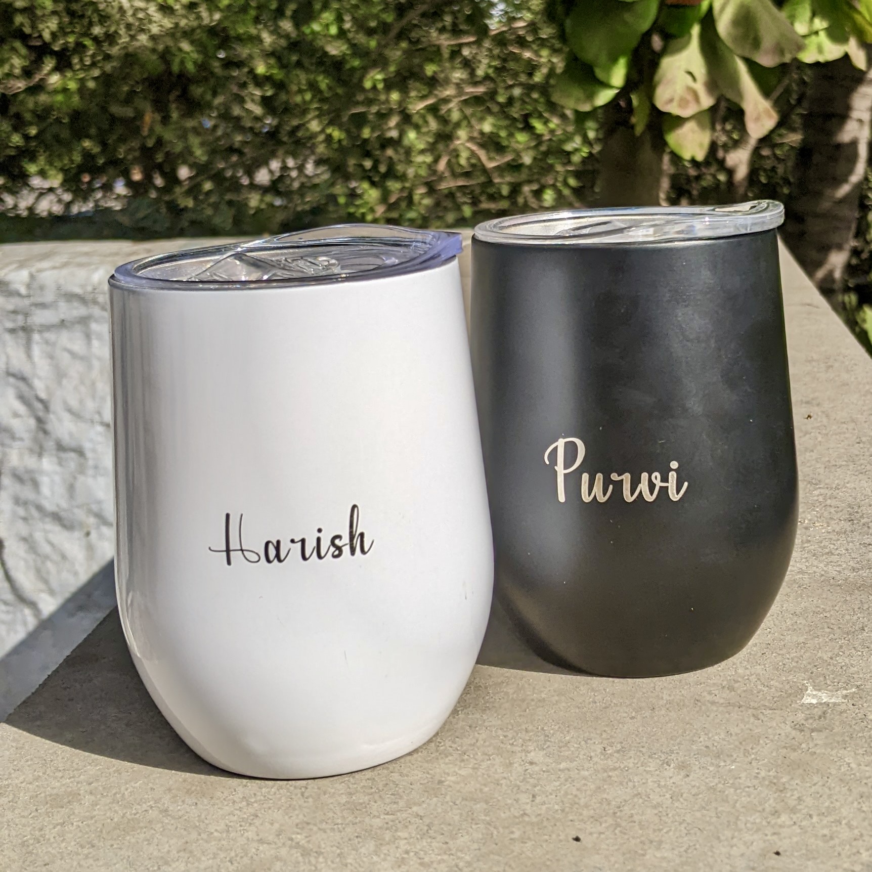 Personalized travel mugs for couples on the go. Stainless steel mugs are perfect for carrying tea/coffee on the go. A perfect couple gift for valentines
