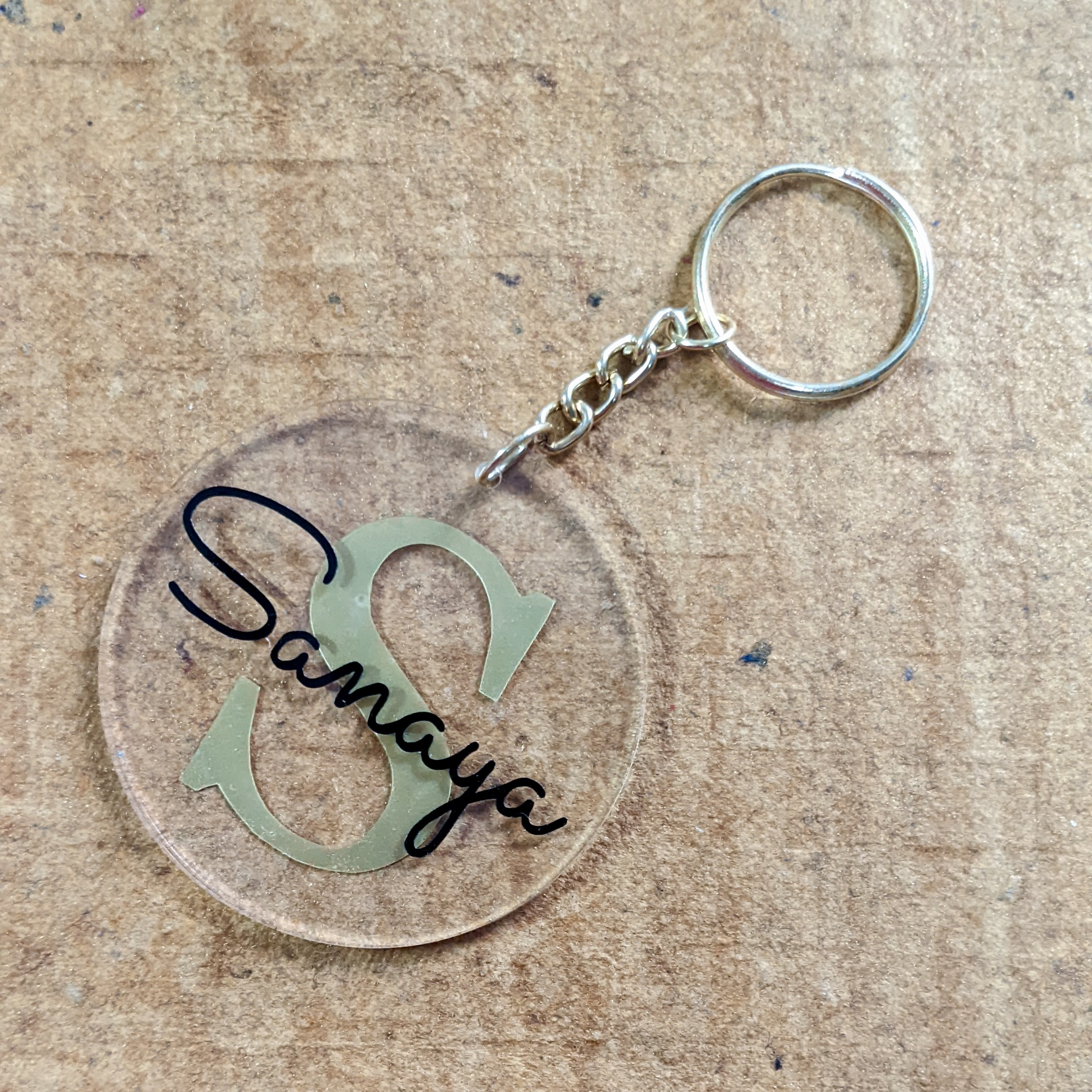 monogram keychains  printed with name by people of prints