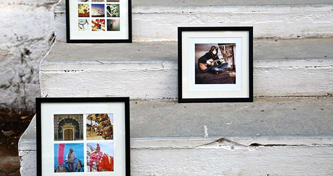 photo frames of one, nine, and four images