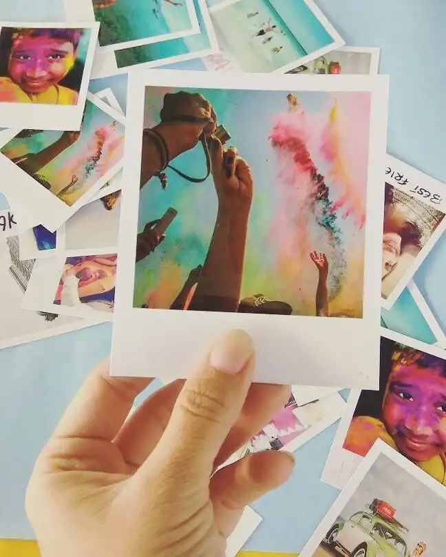 polaroid prints used in a diary